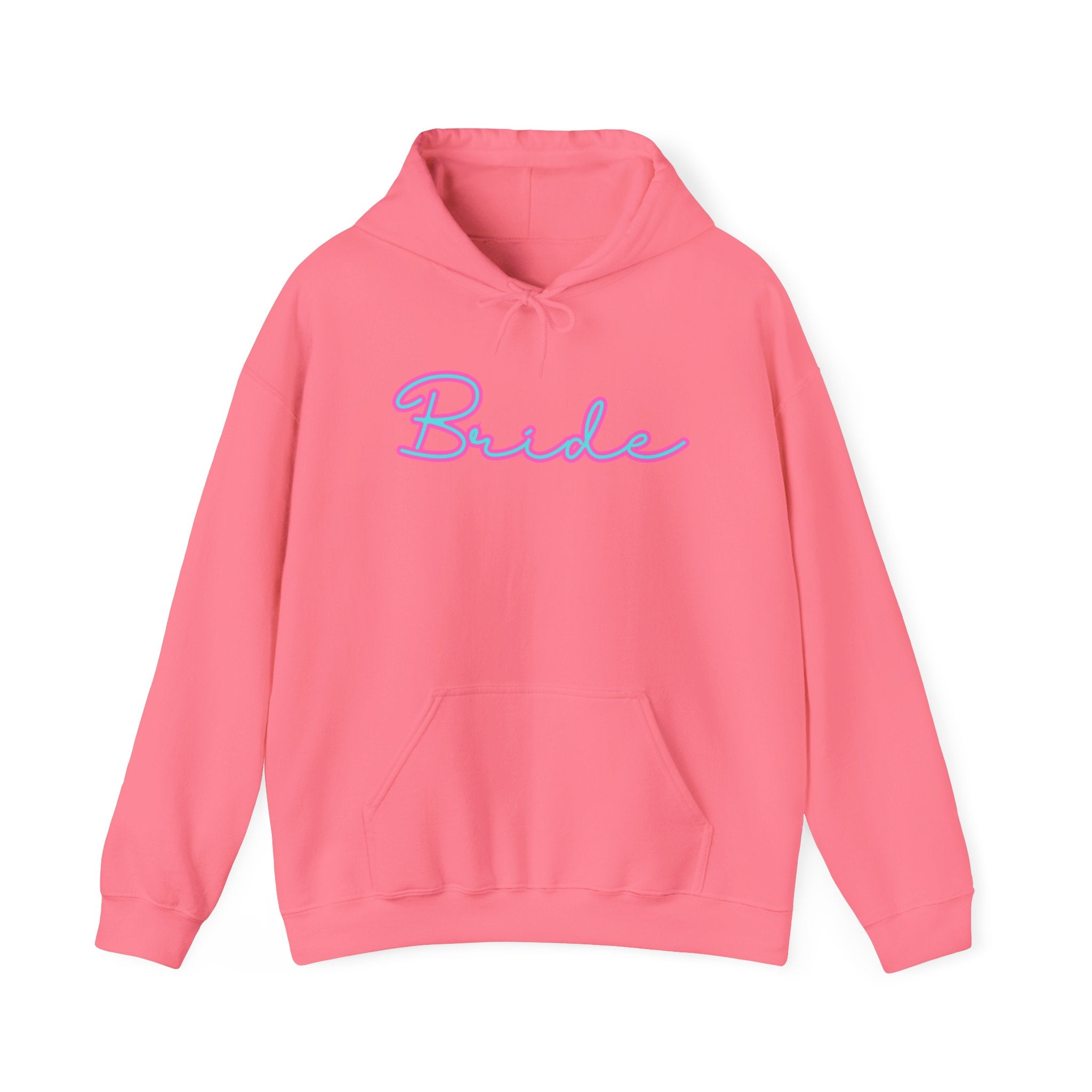Bride Hoodie, Minimalist Design Cute Font, Pink and Blue, Wedding Sweatshirt, Bridal Party Gift, Gender Neutral Hooded Pullover, Bride-to-Be