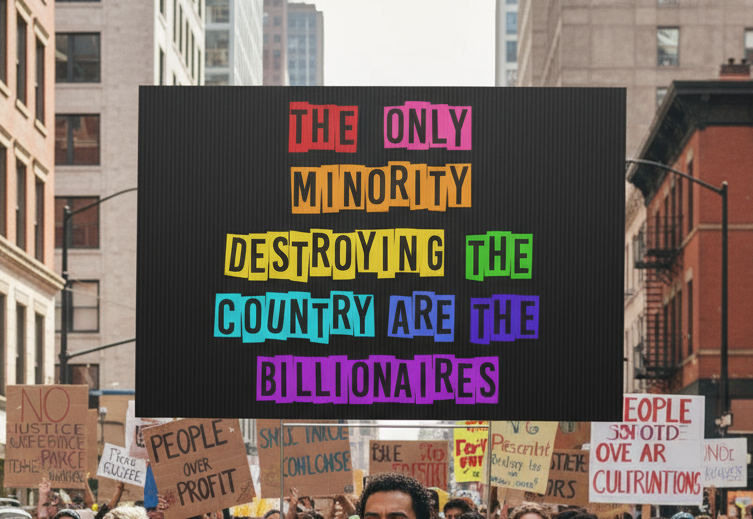 Political Activists Plastic Yard Sign, Anti Billionaire Rainbow Design, Anti Trump, Human Rights Activists, Protest Sign, Outdoor Lawn