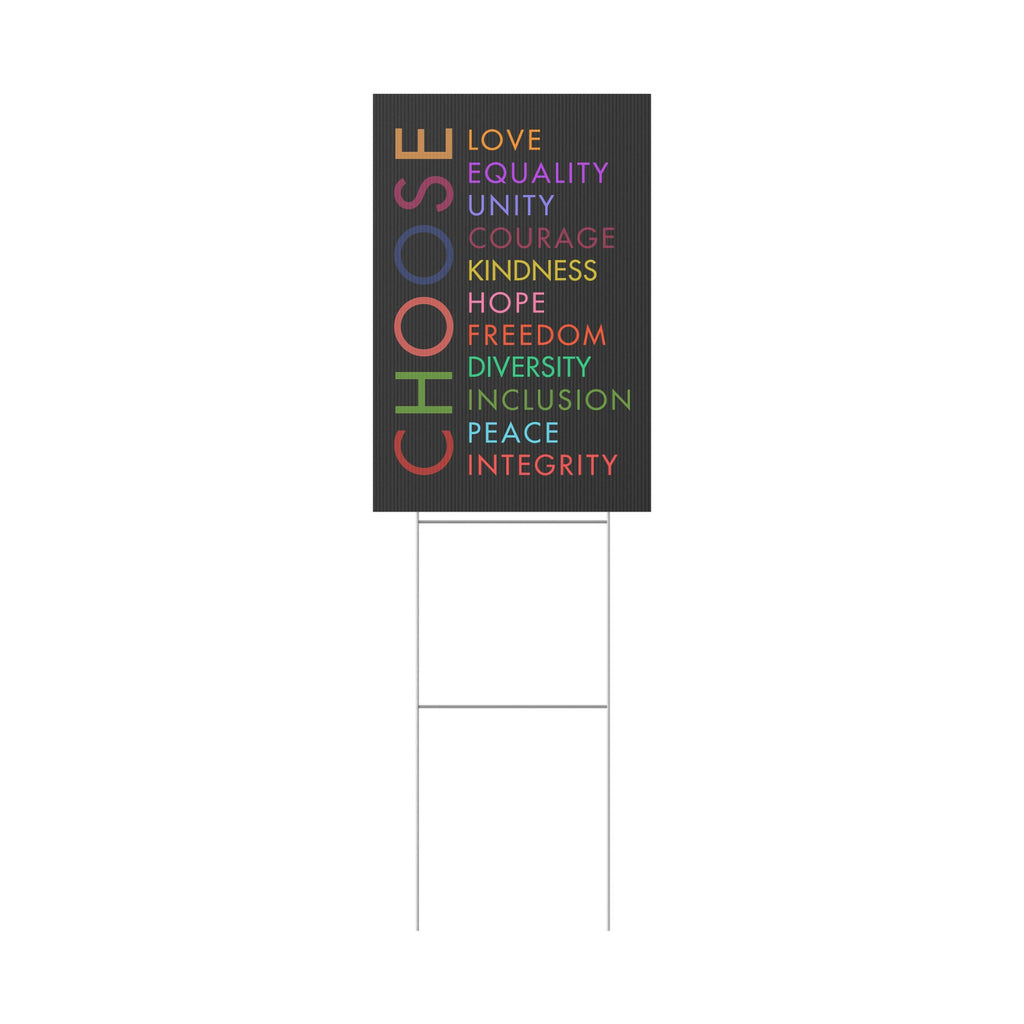Plastic Yard Sign, Equality Love Kindness Human Rights Activists, Social Justice Outdoor Decor, Activism Protest Sign, Support Equality