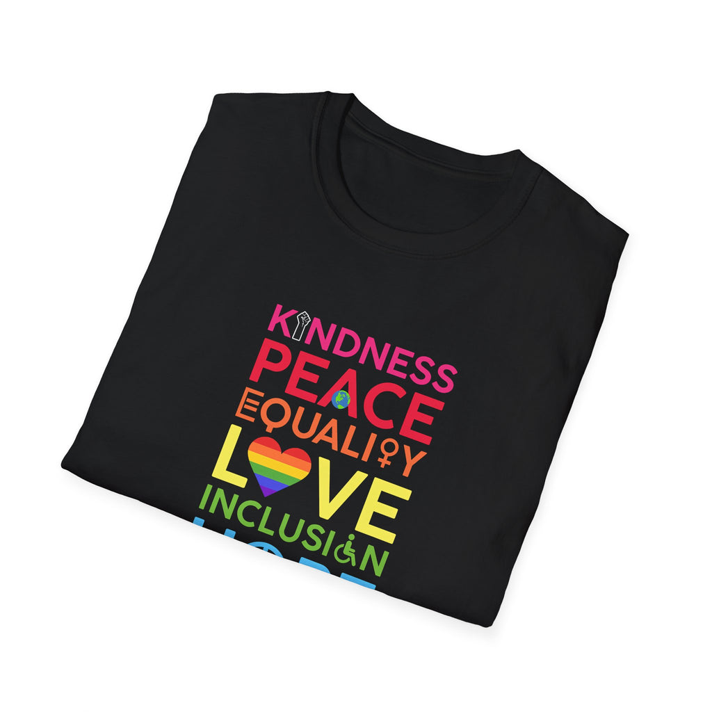 Equality Inclusion Kindness Unisex T-Shirt - Diversity Tee, Unity Shirt, Love and Peace Top, Social Justice Clothing, Empowerment Apparel