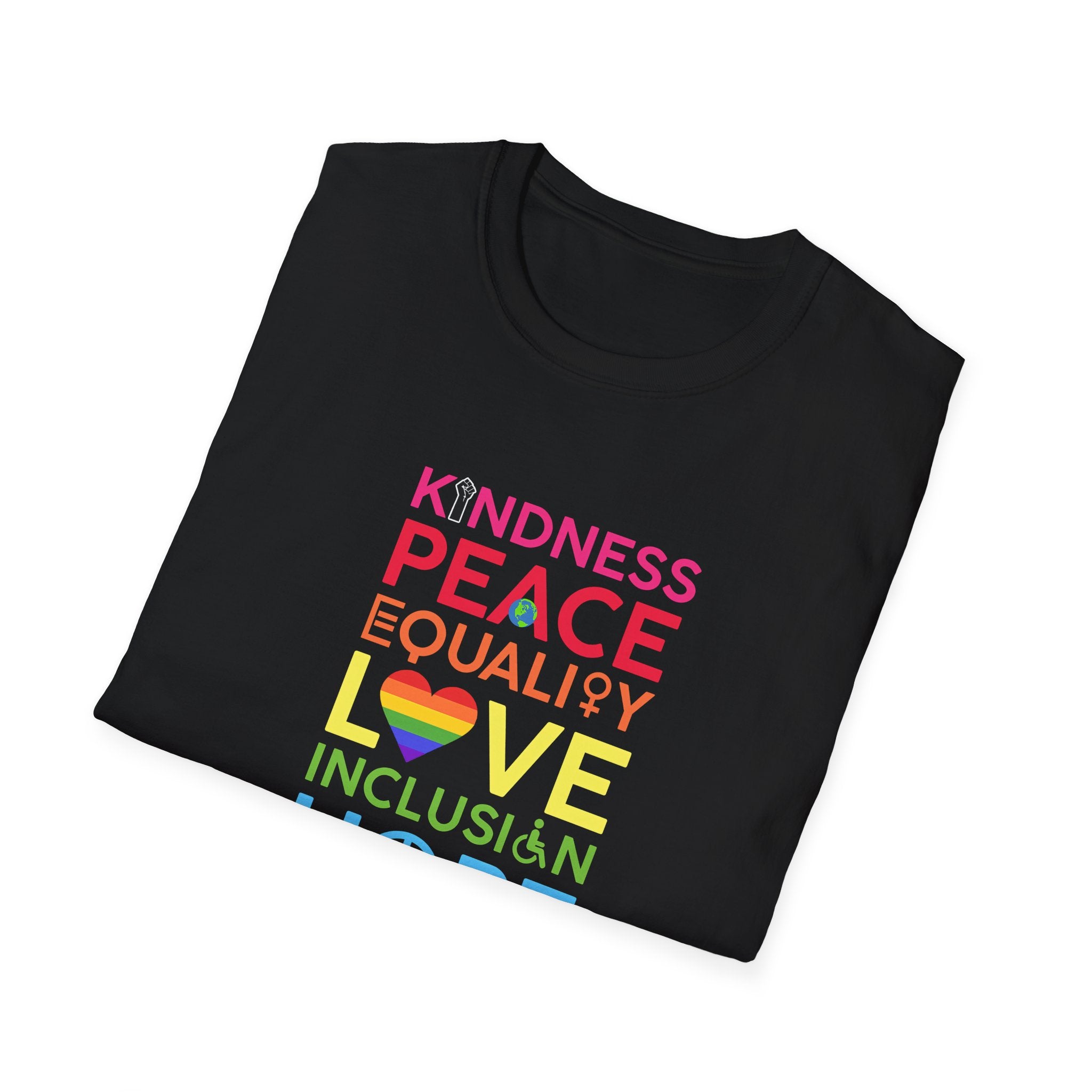 Equality Inclusion Kindness Unisex T-Shirt - Diversity Tee, Unity Shirt, Love and Peace Top, Social Justice Clothing, Empowerment Apparel