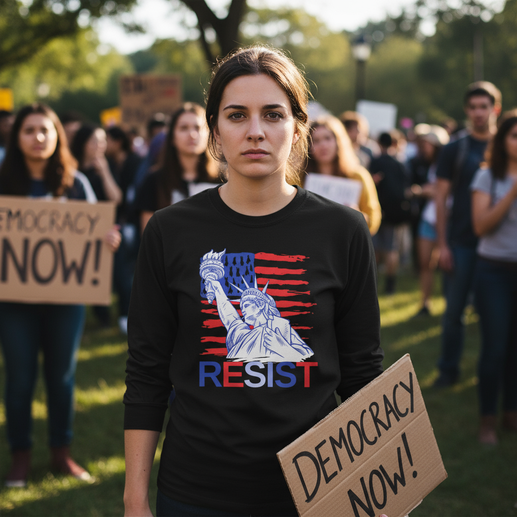 Political Activists Tee, Resist Shirt, Anti Trump Long Sleeve, Human Rights Apparel, Protest Clothing for Protests Resistance Movement Apparel
