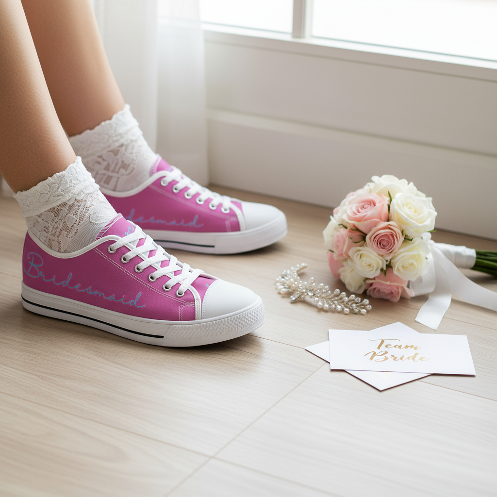 Bridesmaid Shoes Pink Bridal Party Gifts Sneakers