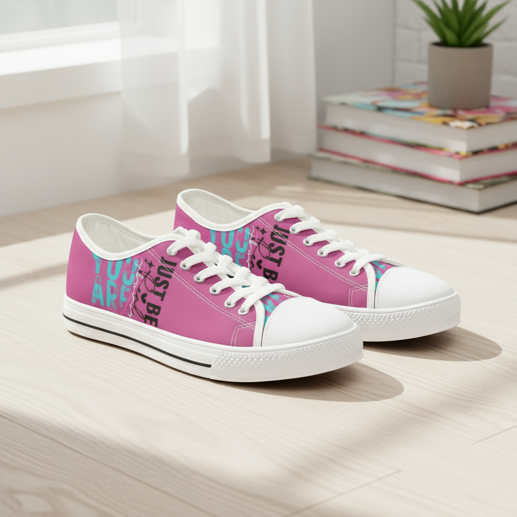 Motivational Low Top Sneakers, Inspirational Quote Women's Shoes, Positive Vibes Footwear, Empowering Sneakers, Encouraging Words Shoes,