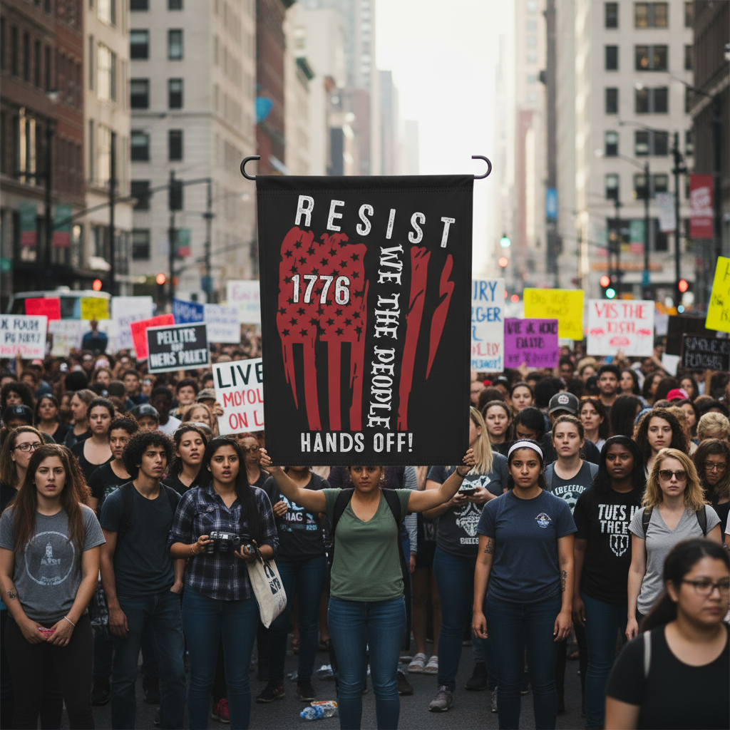 Flag, Anti Trump Resist Protest We The People Political Rights Activists Banner, Garden/ House Decor, Outdoor Sign, Patriotic Wall Hanging,