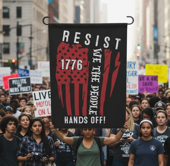 Flag, Anti Trump Resist Protest We The People Political Rights Activists Banner, Garden/ House Decor, Outdoor Sign, Patriotic Wall Hanging,