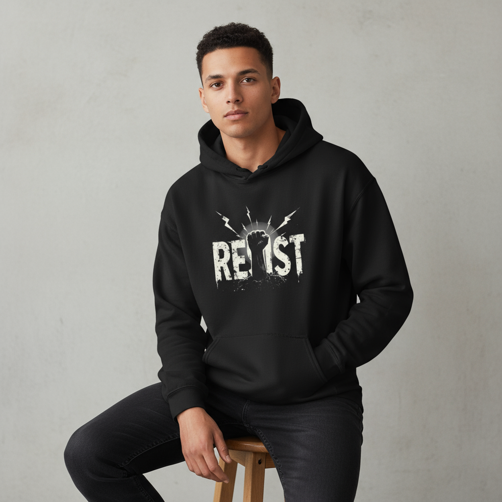 Resist Anti Trump Hoodie, Political Activists Sweatshirt, Protest Statement Apparel, Resist Movement Jumper, Unisex Heavy Blend™ Hooded