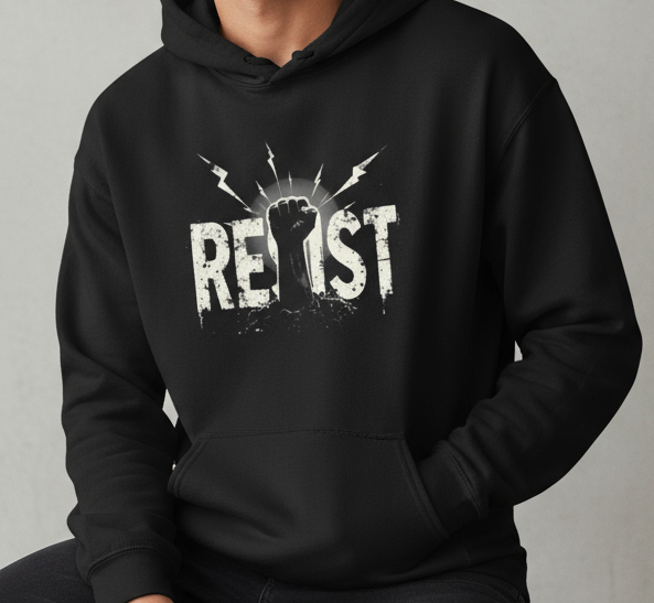 Resist Anti Trump Hoodie, Political Activists Sweatshirt, Protest Statement Apparel, Resist Movement Jumper, Unisex Heavy Blend™ Hooded