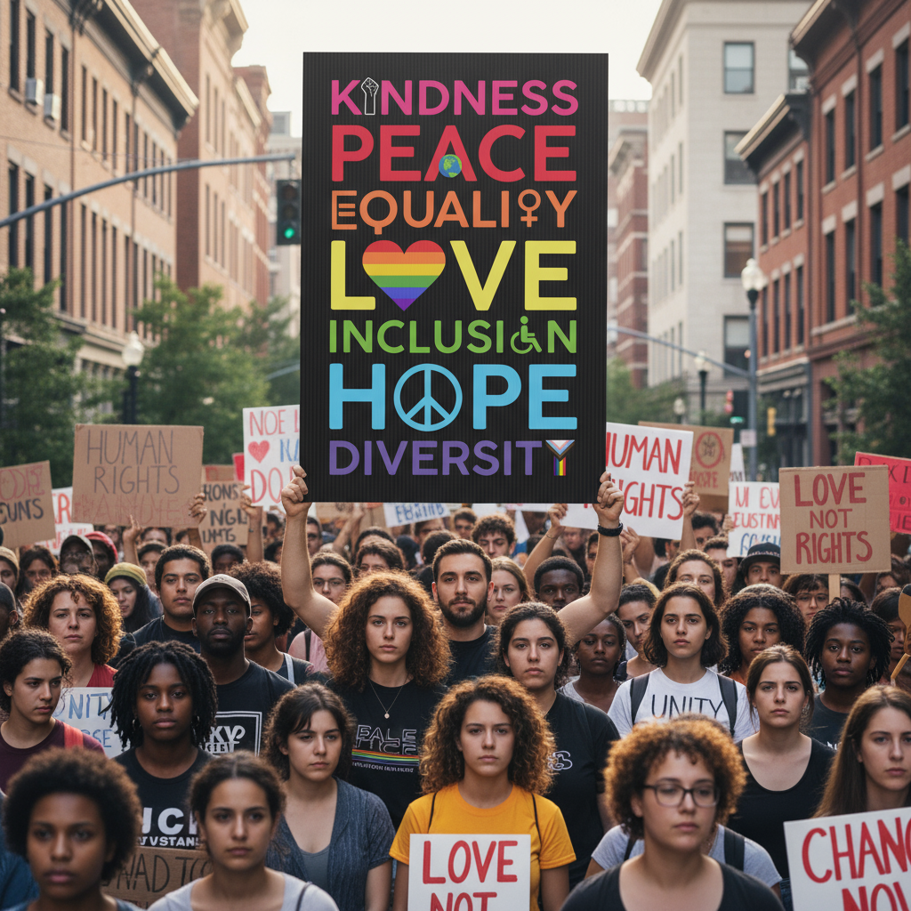 Yard Sign, Diversity Inclusion Equality Kindness, Lawn Decoration Garden Stake Placard, Outdoor Home Decor, Social Justice Activist Gift