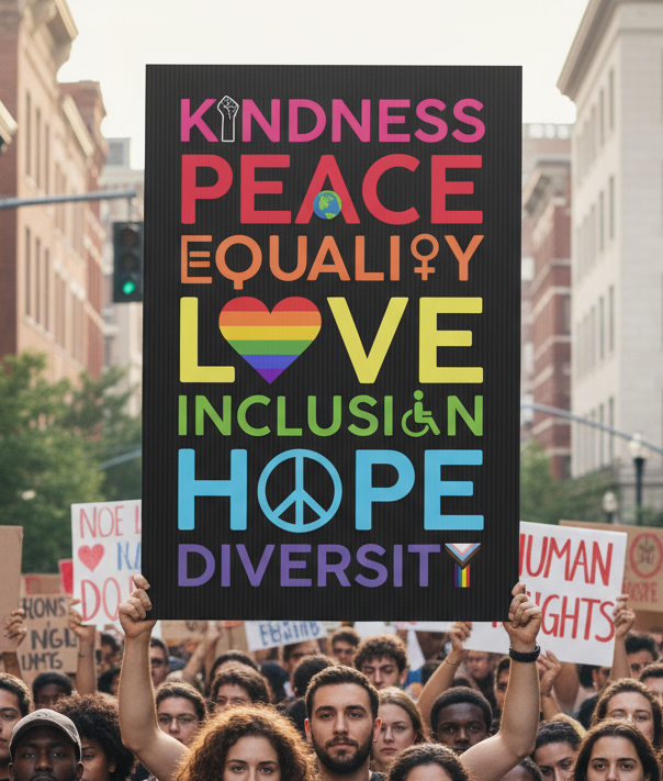 Yard Sign, Diversity Inclusion Equality Kindness, Lawn Decoration Garden Stake Placard, Outdoor Home Decor, Social Justice Activist Gift