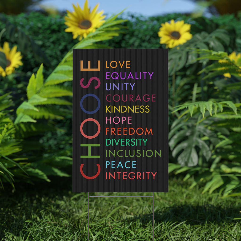 Plastic Yard Sign, Equality Love Kindness Human Rights Activists, Social Justice Outdoor Decor, Activism Protest Sign, Support Equality