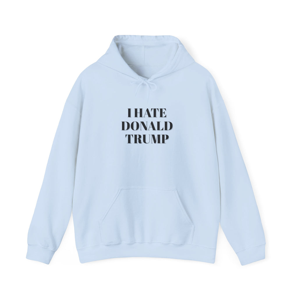 Hooded Sweatshirt - I Hate Donald Trump, Minimalist Design, Human Rights Activists