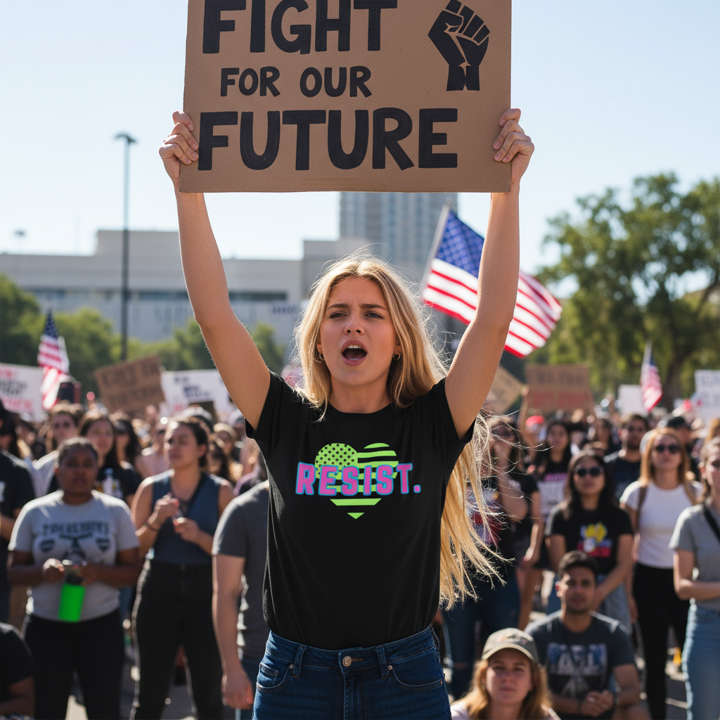 Activist Anti Trump Resist Protest Unisex Softstyle T-Shirt, Activist Tee, Human Rights Apparel, FDT Political Statement Shirt, Social Justice Clothing