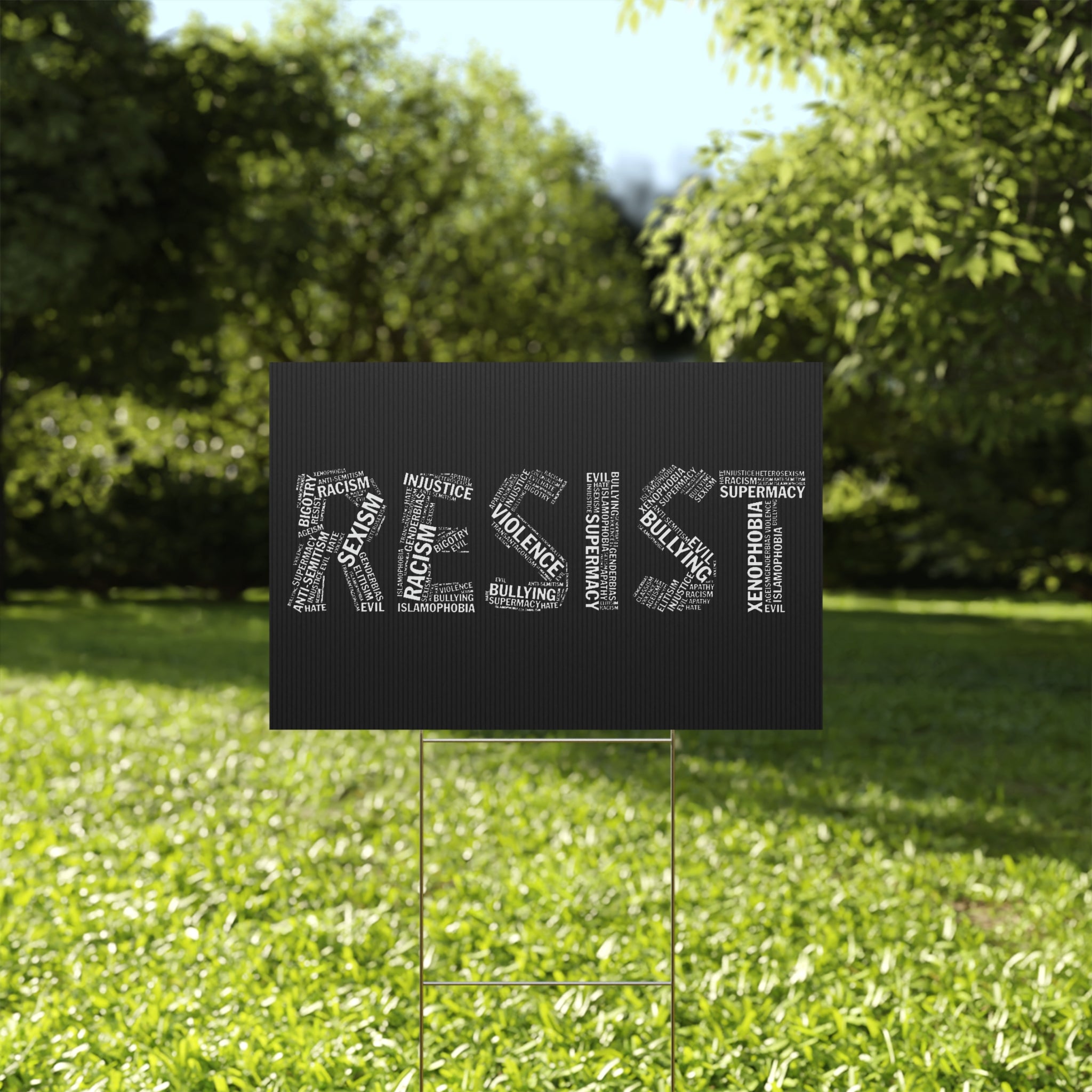 Yard Sign: Anti Trump Resistance Protest, Save Democracy, Human Rights Political Activists