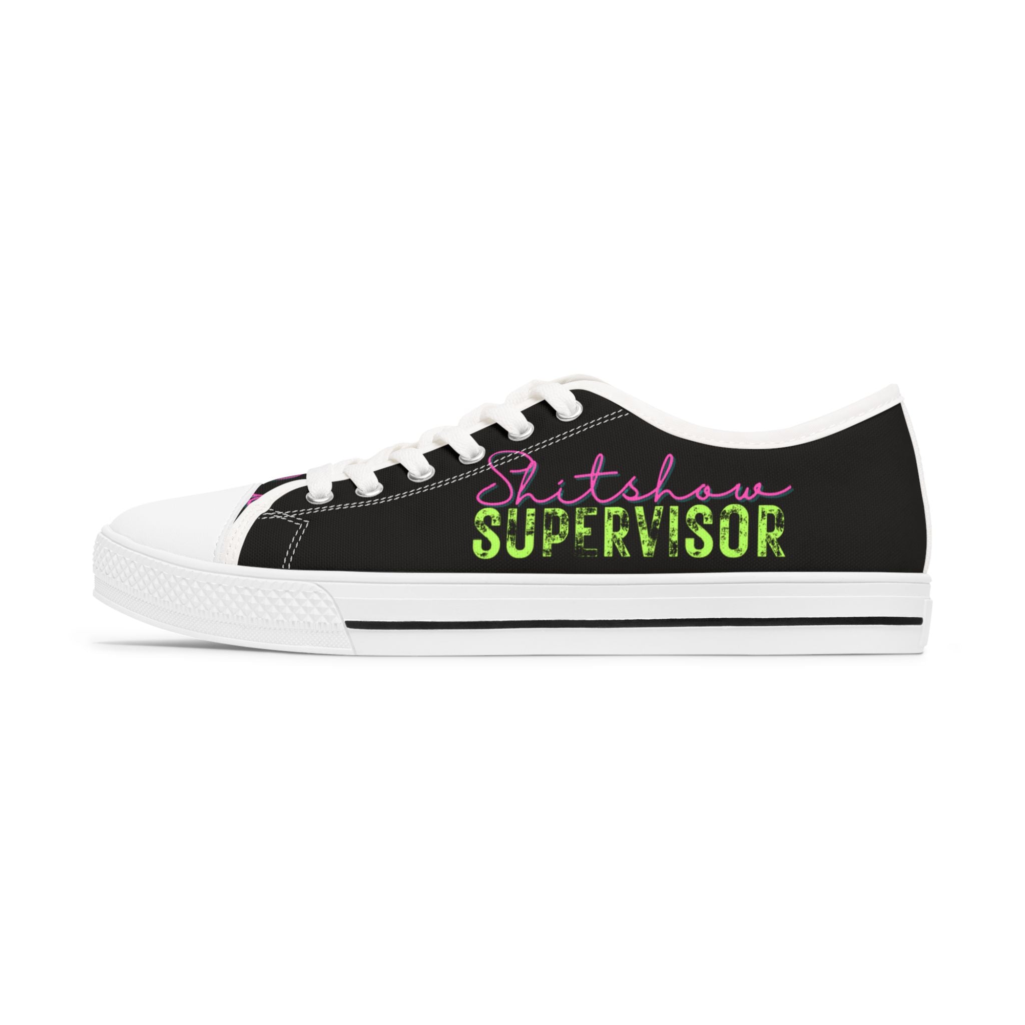 Low Top Sneakers, Funny Quotes Vintage Font Design, Shitshow Supervisor, Women's Shoes, Casual Trainers, Trendy Sneakers, Retro Style
