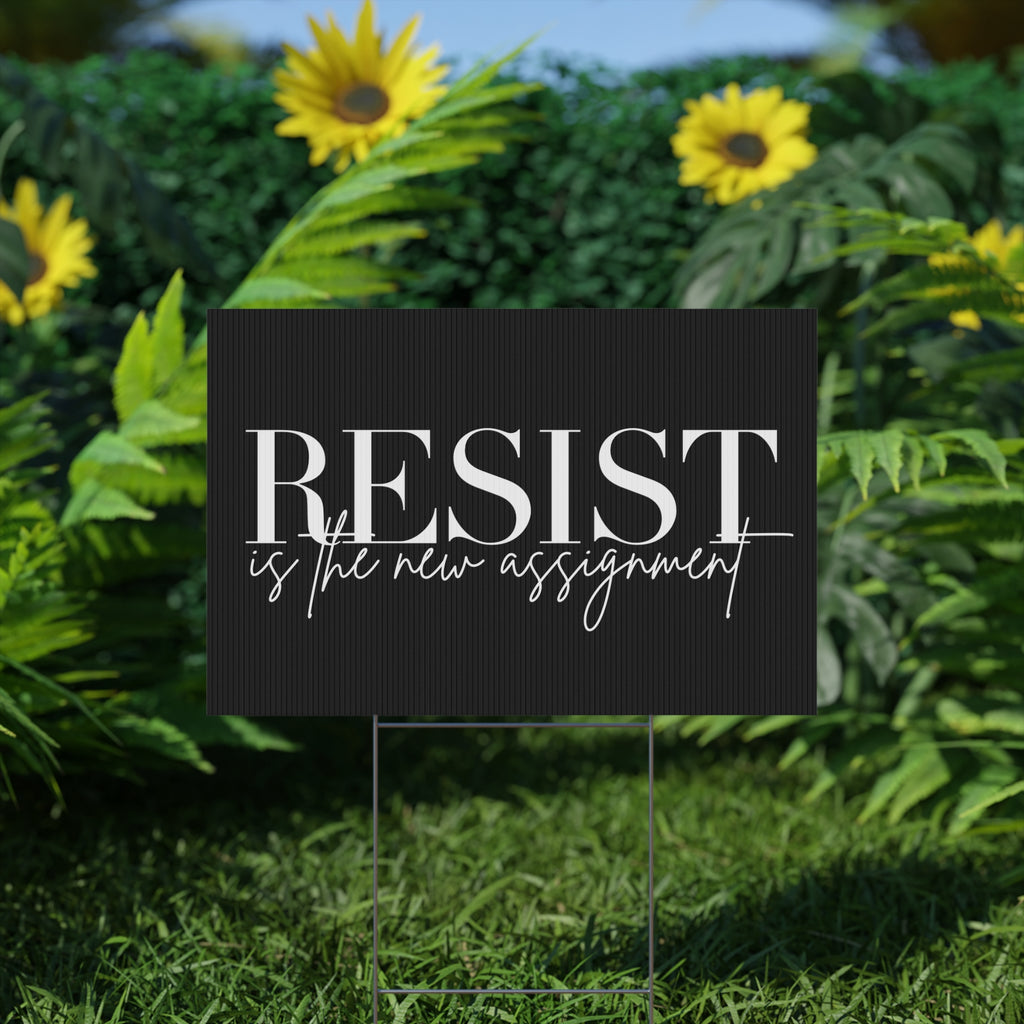 Resistance Plastic Yard Sign, Anti Trump Protest Sign, Human Rights Activists Banner, Political Activism Poster, Outdoor Protest Art Decor,