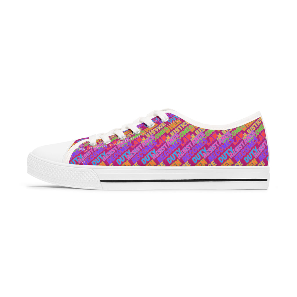 Anti Trump Sneakers, Political Rights Activists, Rainbow Graffiti Design Chucks, Justice Resistance, Resistance Becomes Duty Shoes, Women's Activism Footwear