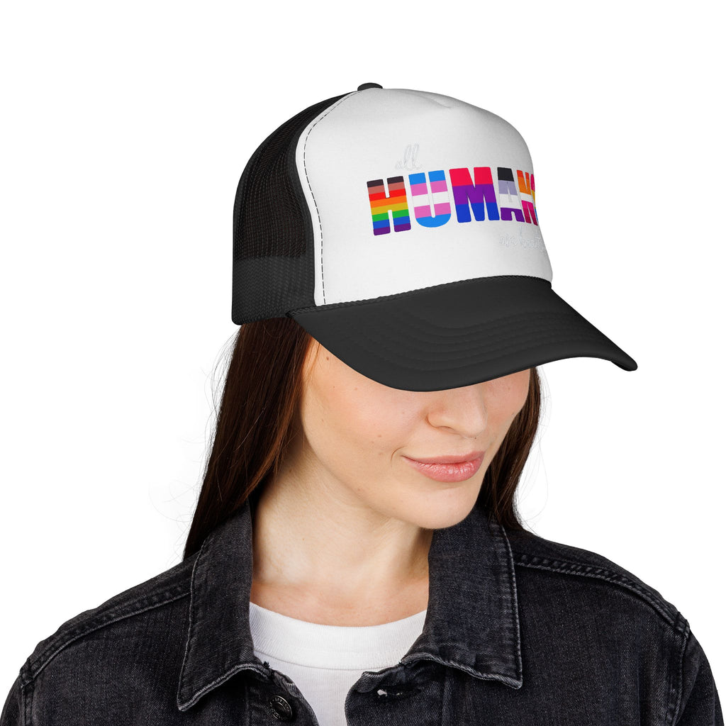 Trucker Hat Anti Trump - Equality Inclusion LGBTQ+ Humans are Beautiful Anti Trump, Pride Hat Pride Gift Pride Accessory Political Statement Hat,