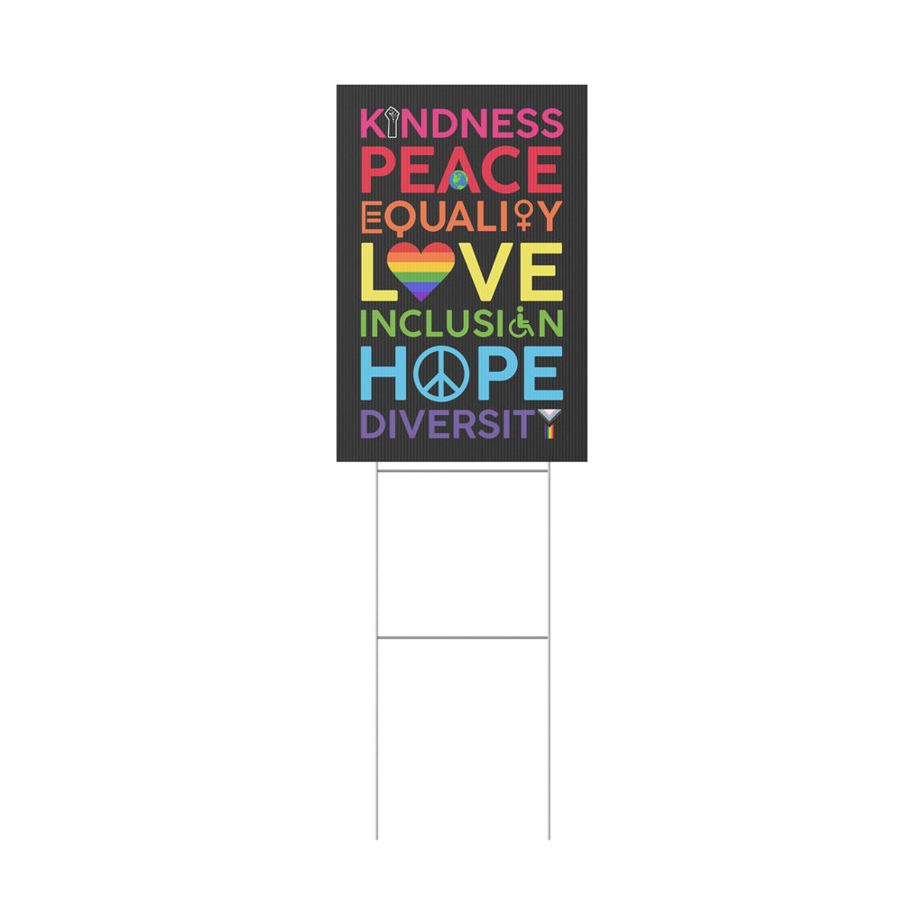 Yard Sign, Diversity Inclusion Equality Kindness, Lawn Decoration Garden Stake Placard, Outdoor Home Decor, Social Justice Activist Gift