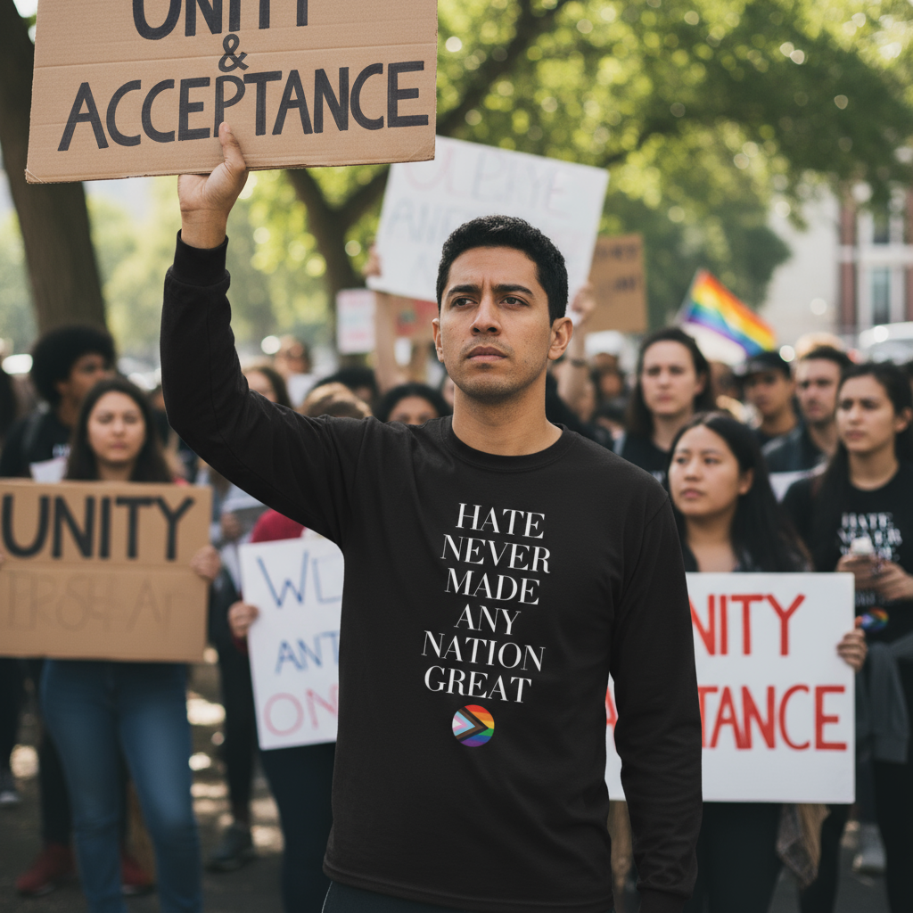 Activist Long Sleeve Tee, Equality Rights Inclusion Anti Trump Unisex Shirt, Protest Tee, Political Apparel for Activists, Social Justice