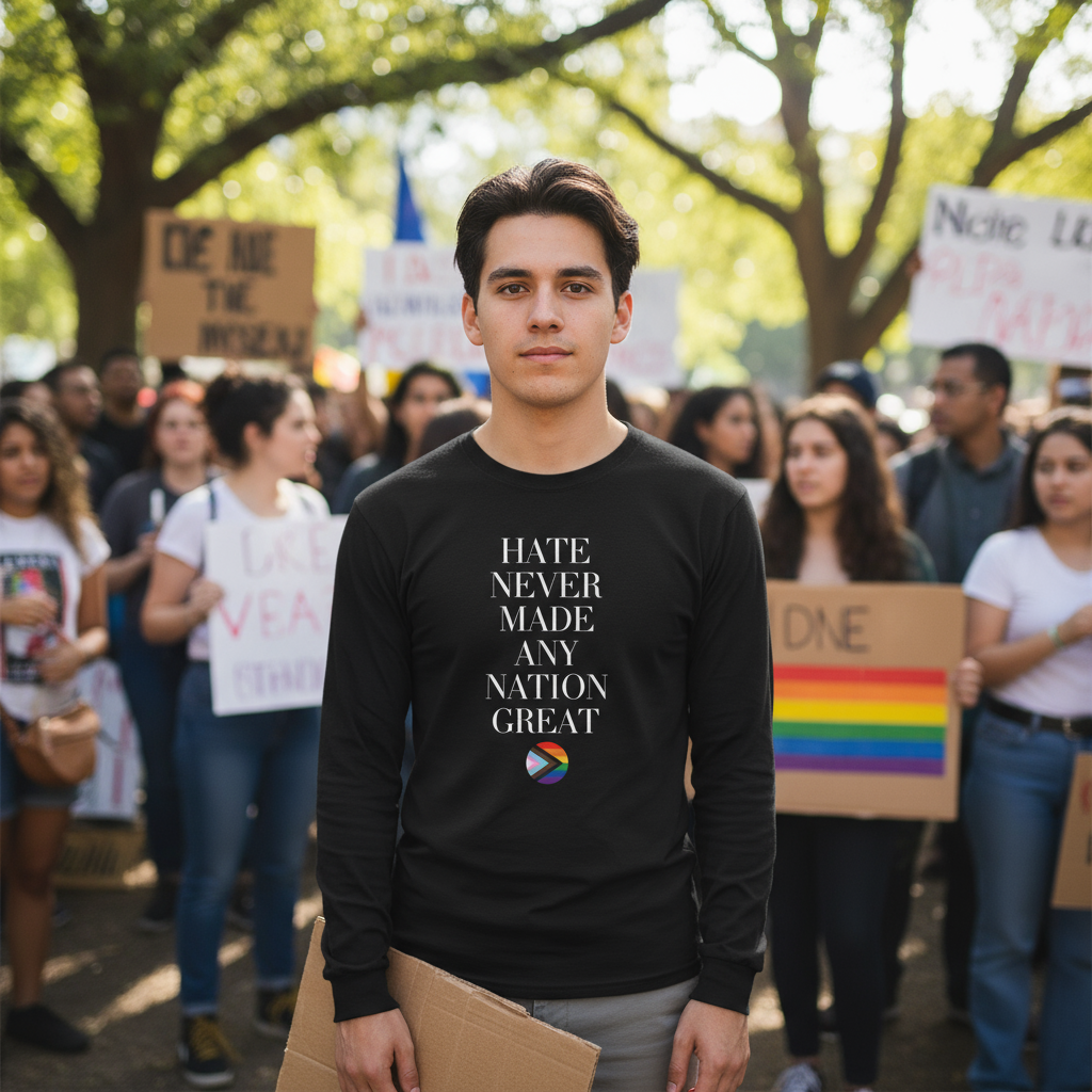 Activist Long Sleeve Tee – Equality, Inclusion & Social Justice Shirt | Unisex Political Protest Tee | Ethical Activism Apparel for Change