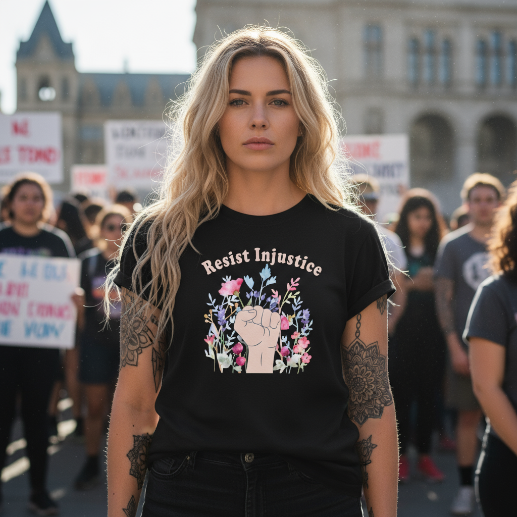 Resistance Democracy Activist Unisex T-Shirt, Resist Injustice, Anti Trump, Human Rights Shirt, Protest Tee, Political Statement Top