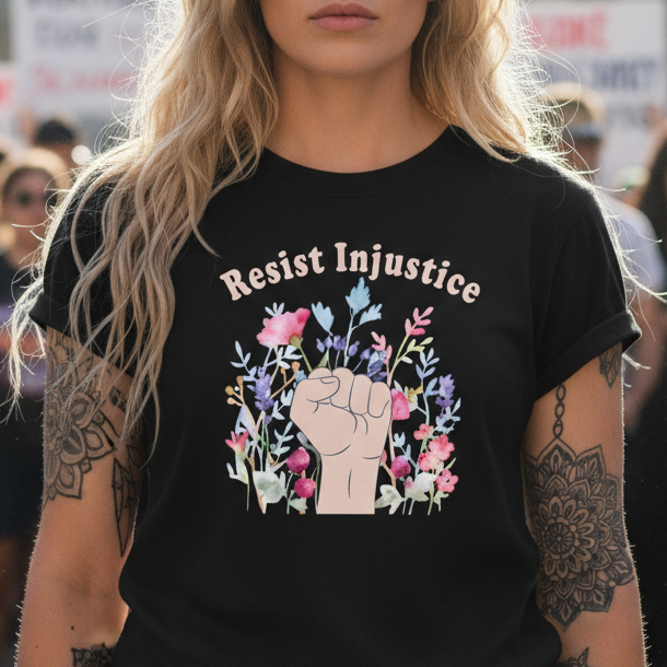 Resistance Democracy Activist Unisex T-Shirt, Resist Injustice, Anti Trump, Human Rights Shirt, Protest Tee, Political Statement Top