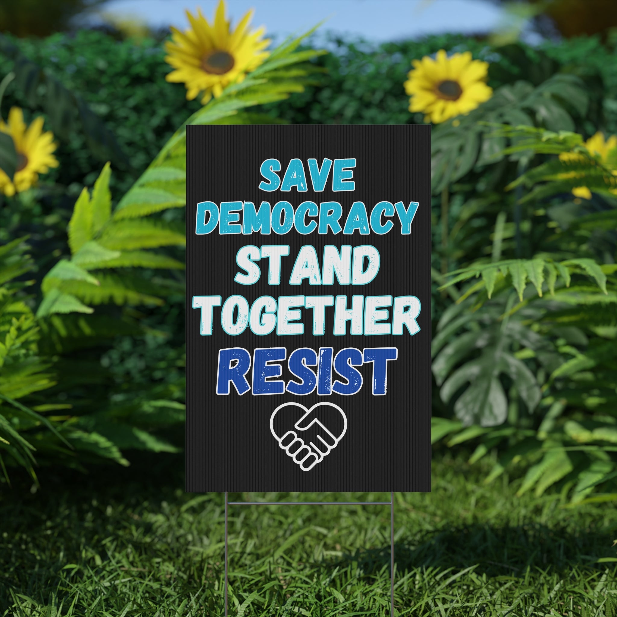 Political Protest Yard Sign, Save Democracy Resist Stand Together Home Decor, Protest Sign, Election Campaign Sign, Political Activism Unity Sign