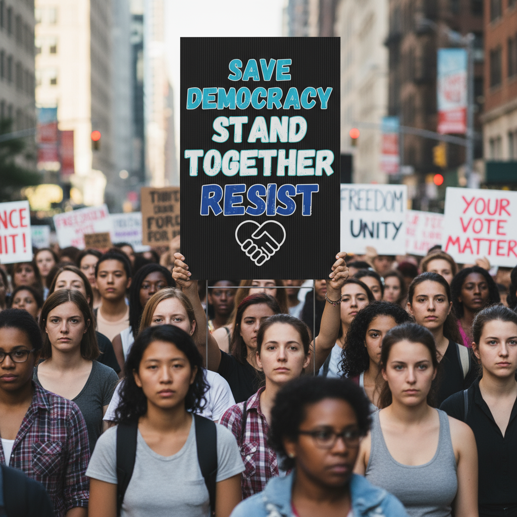 Political Protest Yard Sign, Save Democracy Resist Stand Together Home Decor, Protest Sign, Election Campaign Sign, Political Activism Unity Sign