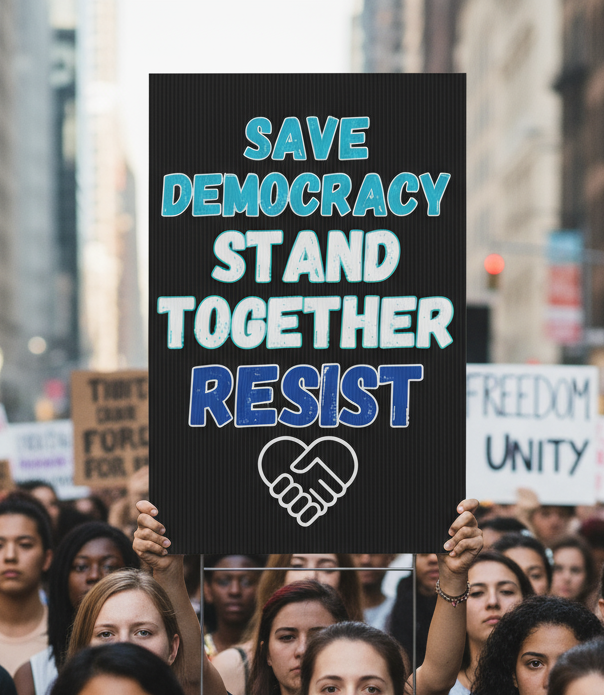 Political Protest Yard Sign, Save Democracy Resist Stand Together Home Decor, Protest Sign, Election Campaign Sign, Political Activism Unity Sign