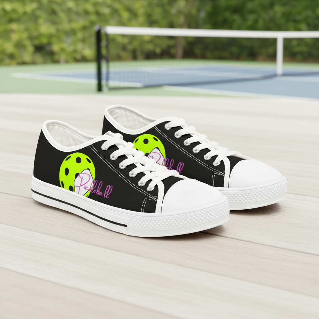 Pickleball Sneakers, Gift for Pickleball Lover, Women's Athletic Shoes, Sports Gift, Low Top Sneakers Trending Design Gifts