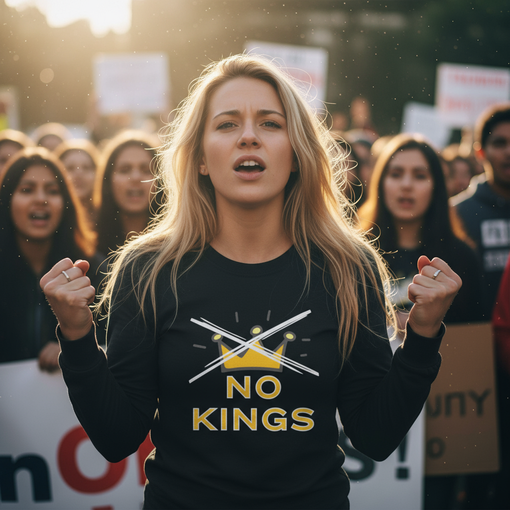 No Kings Protest Human Rights Political Activists Long Sleeve Tee, Anti Trump Protest Shirt, Human Rights Democracy Apparel