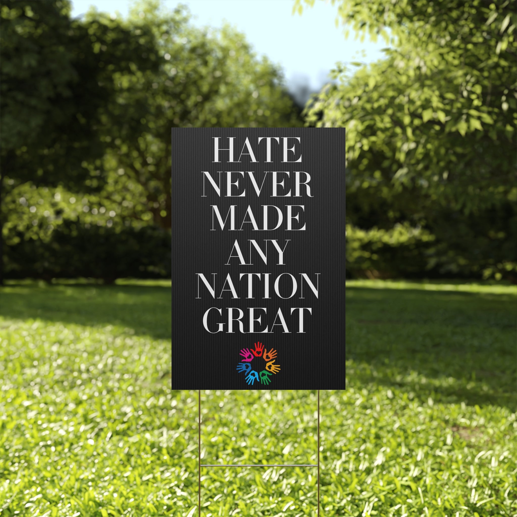 Political Yard Sign, Anti Trump Protest Sign, Equality Save Democracy Decoration, Hate has no room, Resistance Poster, Liberal Activist