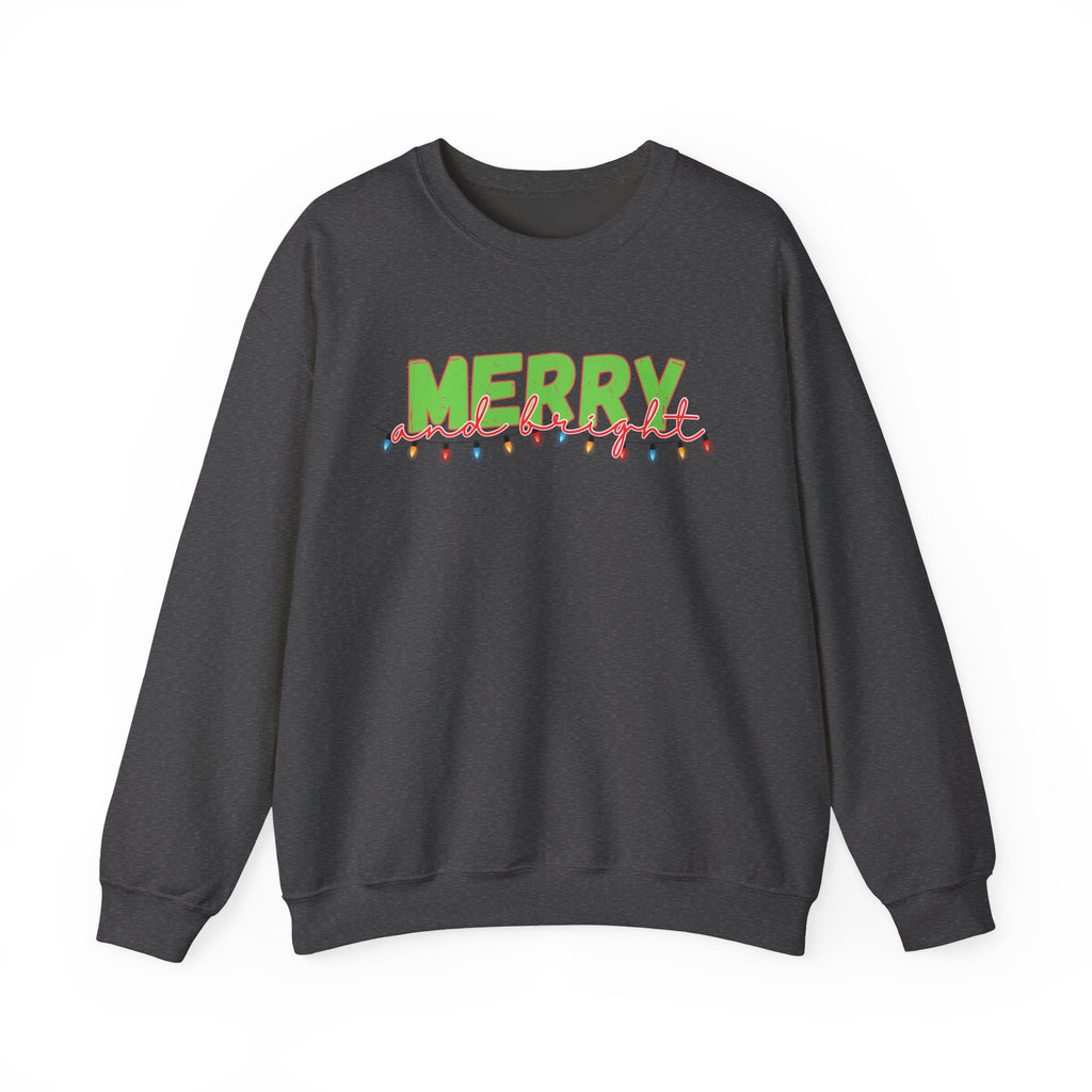 Merry and Bright Sweatshirt, Christmas Crewneck, Cozy Winter Jumper, Holiday Pullover, Festive Top, Trending Design Christmas Gifts, Retro Vintage Christmas