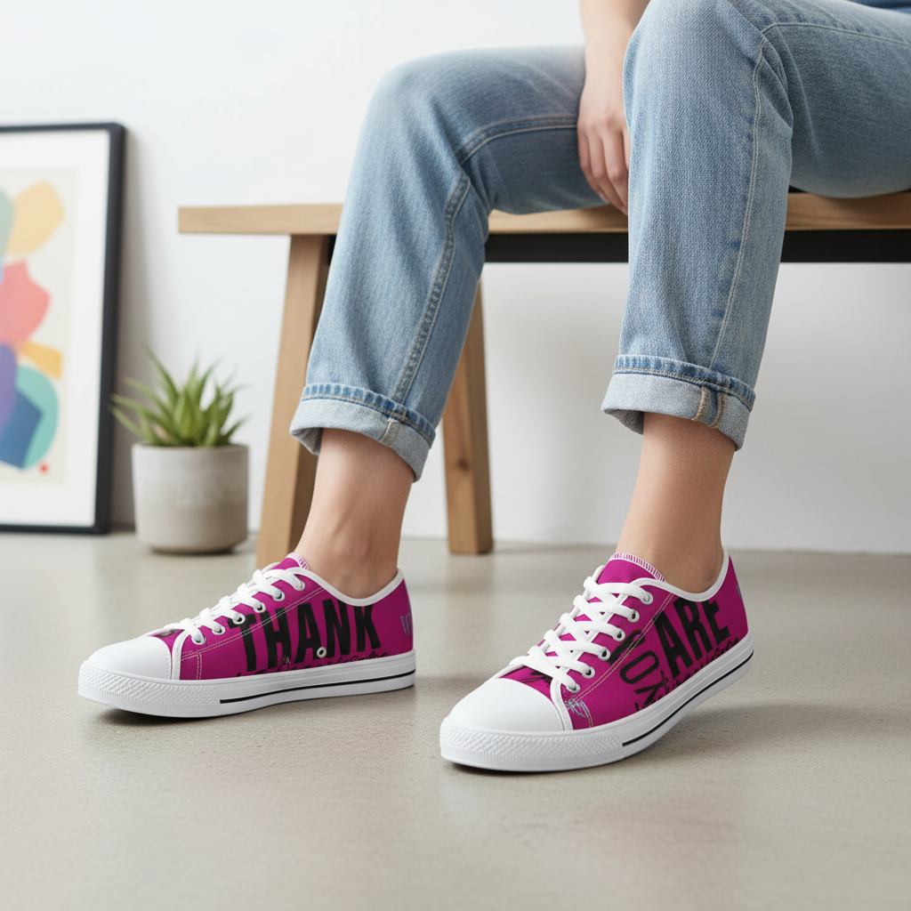 Motivational Low Top Sneakers for Women - Inspirational Quotes Athletic Shoes, Positive Affirmation Footwear, Empowering Sneaker Gift,