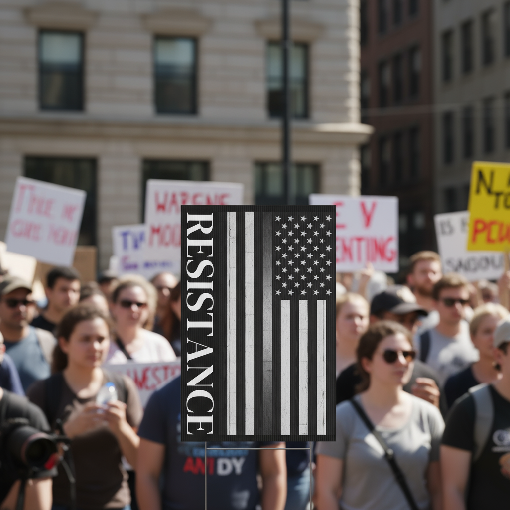 Resistance Movement Plastic Yard Sign, Anti Trump Protest Rights Activists Activism Protester Lawn Poster, Protest Politics Demonstration