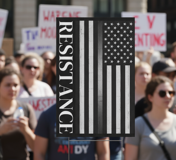 Resistance Movement Plastic Yard Sign, Anti Trump Protest Rights Activists Activism Protester Lawn Poster, Protest Politics Demonstration