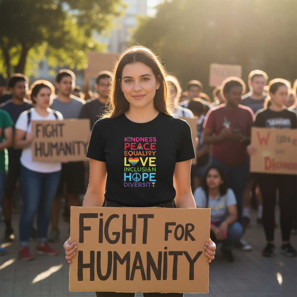 Equality Inclusion Kindness Unisex T-Shirt - Diversity Tee, Unity Shirt, Love and Peace Top, Social Justice Clothing, Empowerment Apparel