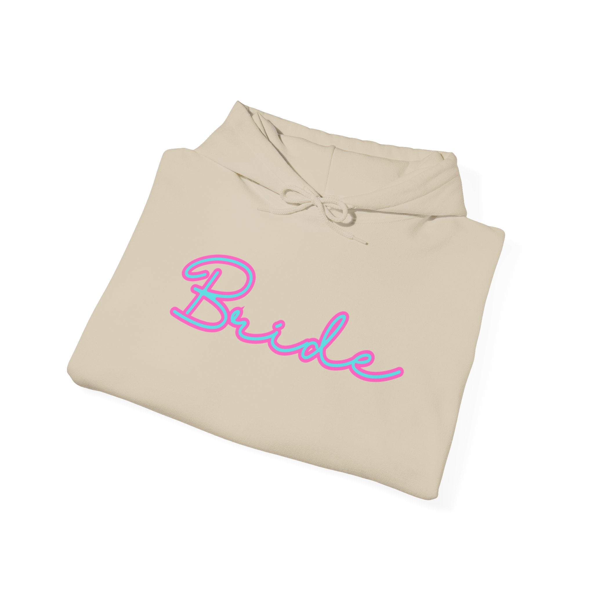 Bride Hoodie, Minimalist Design Cute Font, Pink and Blue, Wedding Sweatshirt, Bridal Party Gift, Gender Neutral Hooded Pullover, Bride-to-Be