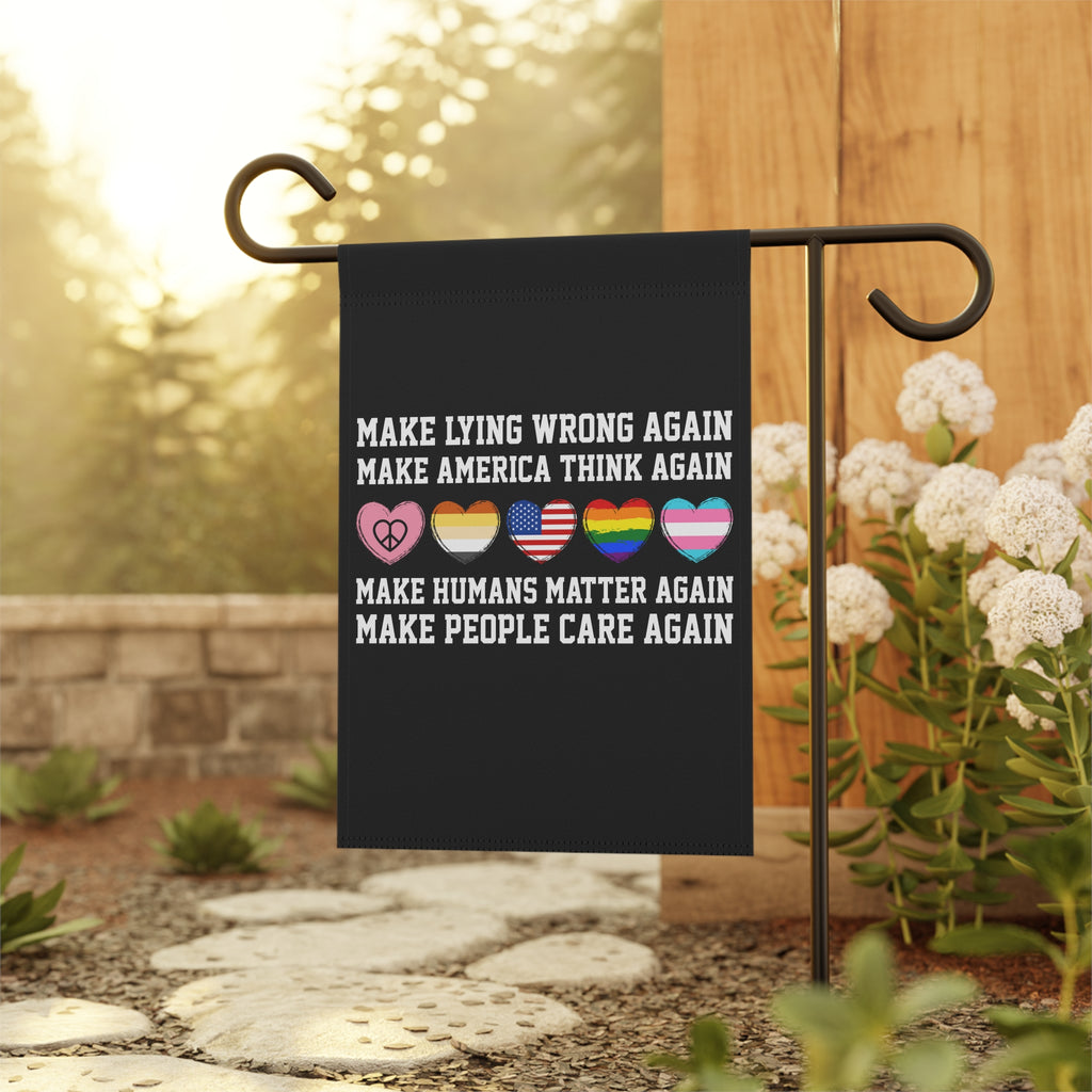 Garden Flag, Anti Trump Equality Inclusion Resist Save Democracy, Protest Yard Sign, Political Activism Banner, Liberal Outdoor Decor,