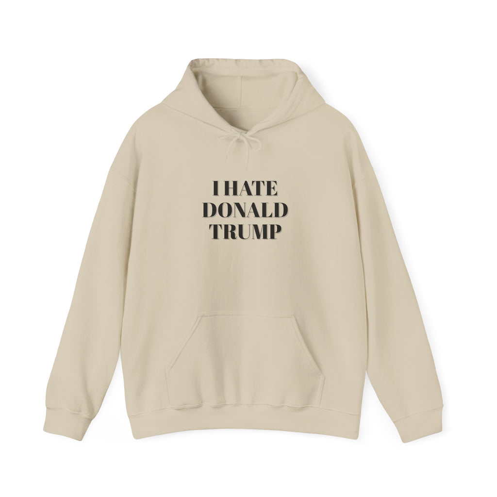 Hooded Sweatshirt - I Hate Donald Trump, Minimalist Design, Human Rights Activists