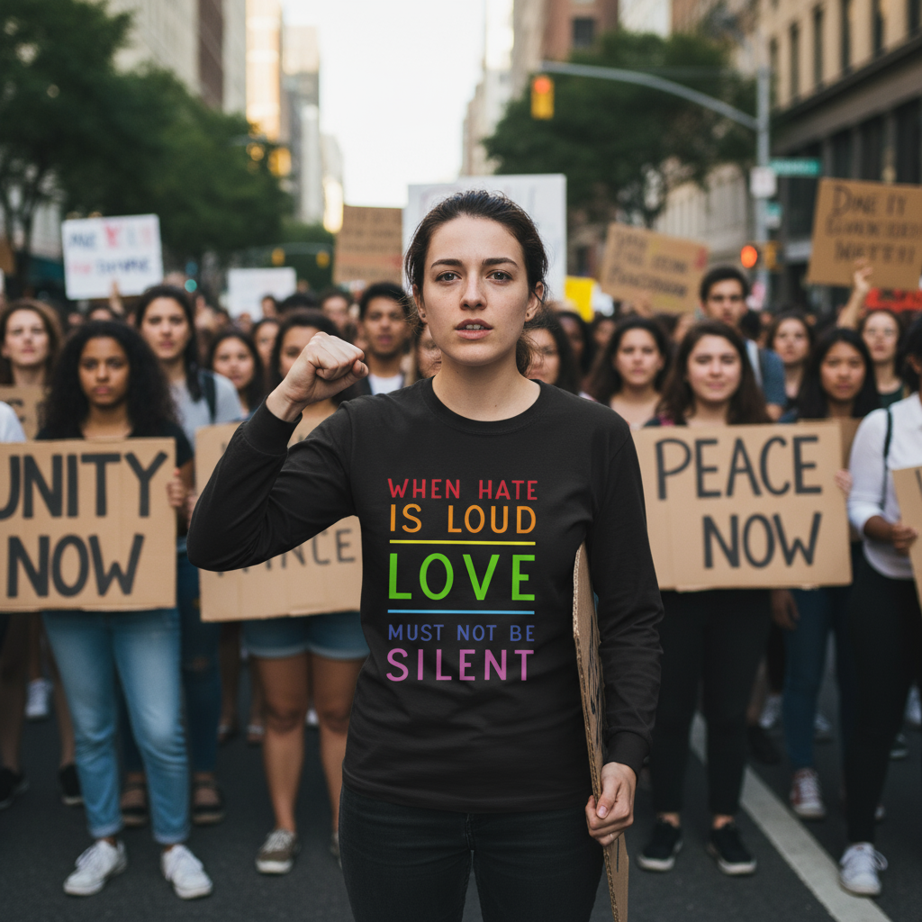 Political Activist Long Sleeve Tee, Protest Resist Shirt, Anti Trump Clothing, Human Rights Activists Apparel, Political Statement Top