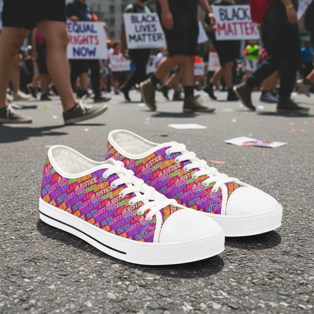 Anti Trump Sneakers, Political Rights Activists, Rainbow Graffiti Design Chucks, Justice Resistance, Resistance Becomes Duty Shoes, Women's Activism Footwear