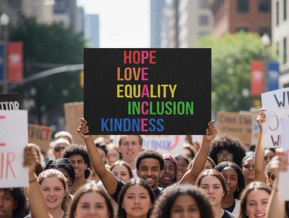 Plastic Yard Sign, Hope Love Equality Kindness Inclusion, Anti Trump, Rights Activists, Protest Sign, Political Yard Decor, Social Justice,