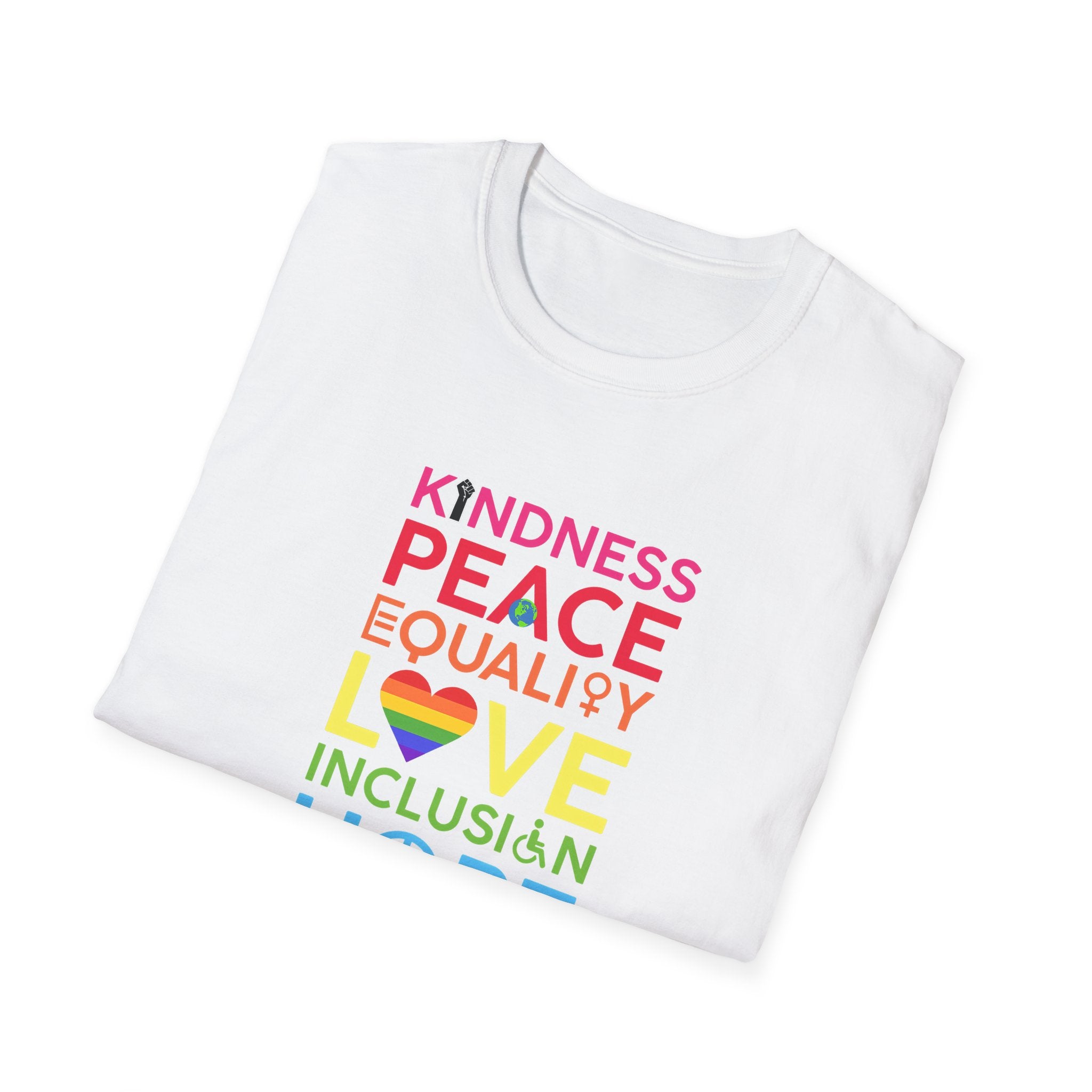 Equality Inclusion Kindness Unisex T-Shirt - Diversity Tee, Unity Shirt, Love and Peace Top, Social Justice Clothing, Empowerment Apparel