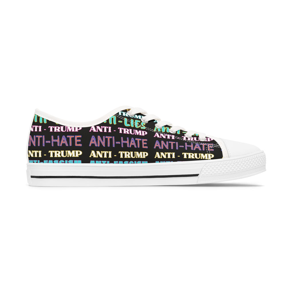 Rainbow Equality Women's Low Top Sneakers - Anti Trump Political Activists Human Rights Inclusion, LGBT Pride Shoes, Feminist Sneaker Gift,