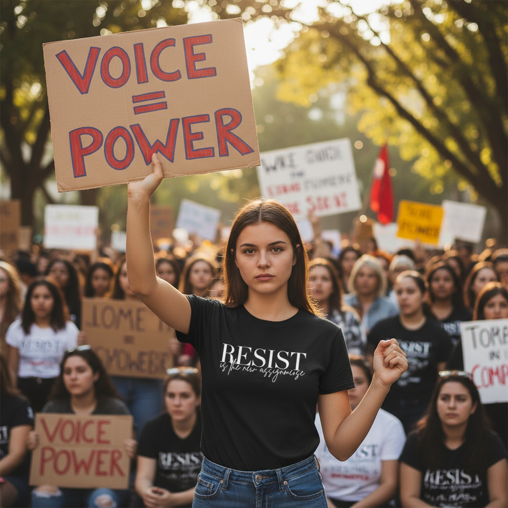 Resistance Unisex Softstyle T-Shirt, Anti Trump Political Activist Tee, Protest Shirt, Activism Clothing, Liberal Gift