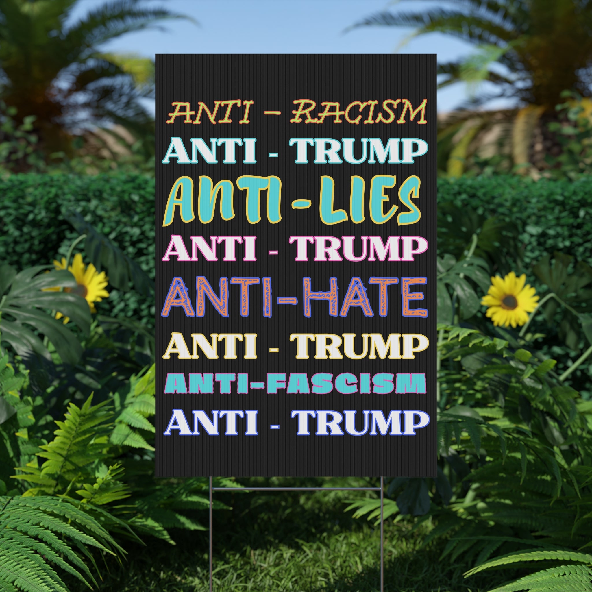 FDT Plastic Yard Sign, Anti Trump Political Activists Protest Equality Inclusion Human Rights, Activism Protesters Movement Poster Home Decor,