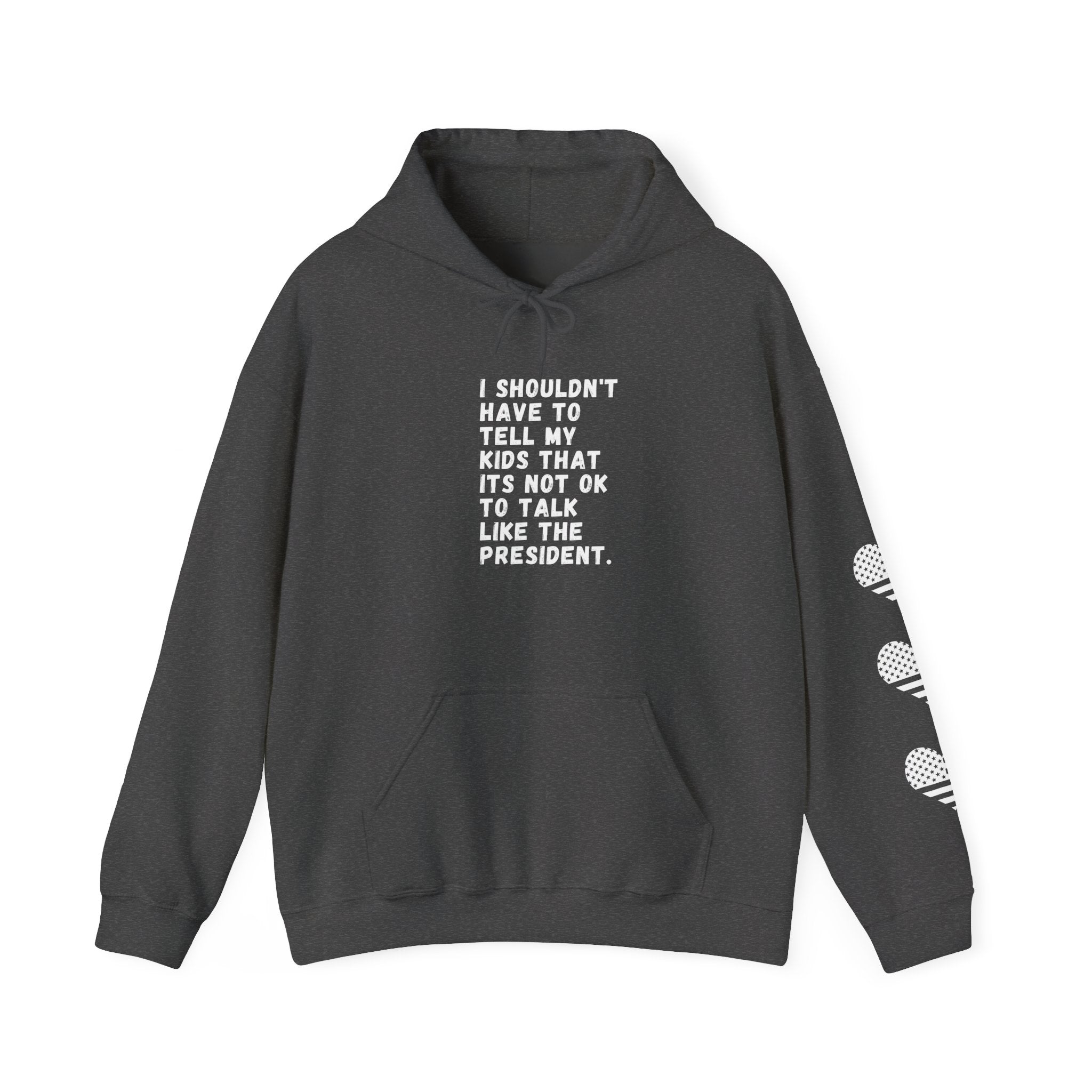 Anti Trump Unisex Heavy Blend™ Hooded Sweatshirt, Save Democracy, No criminals in office, anti bullying - Political Activism, Protest