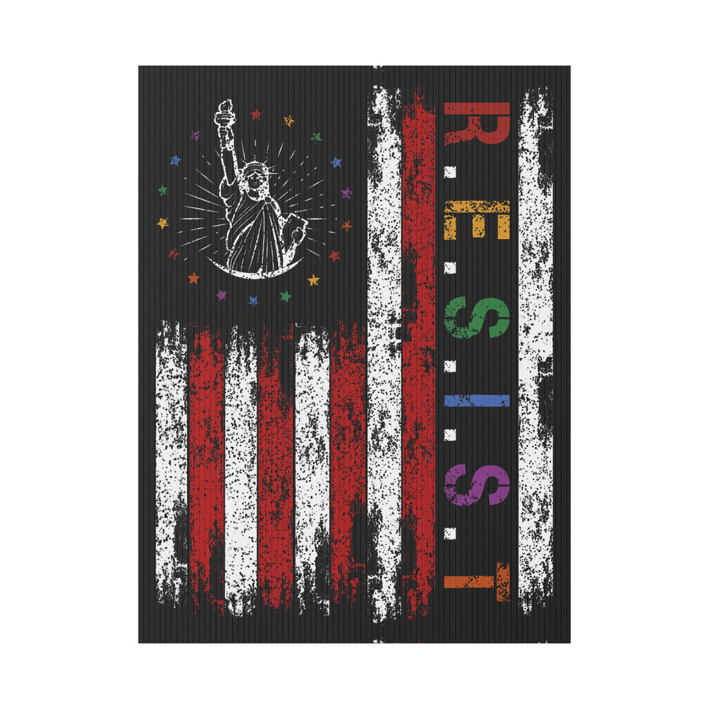 Inspirational Plastic Yard Sign, Patriotic Decor for Events, Resistance Theme, Yard Display for Activism, Garden Sign.